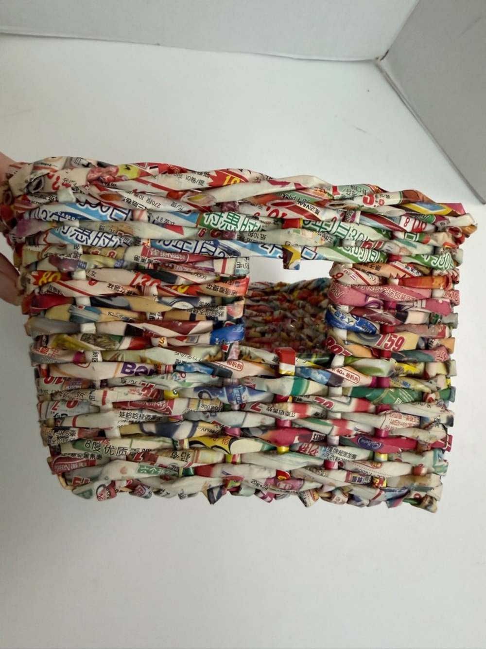 Handwoven Paper Basket Storage Organization Desk Recycled Eco Friendly Medium - Picture 5 of 12